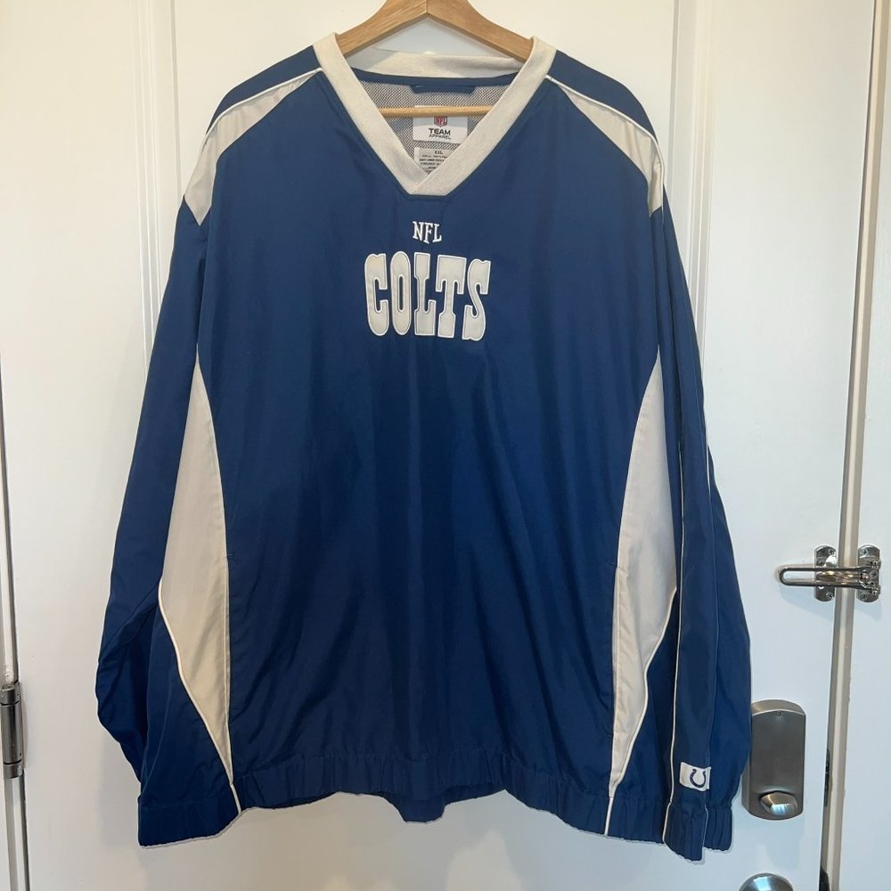 NFL Team Apparel Indianapolis Colts V Neck Windbreaker Mens 2XL